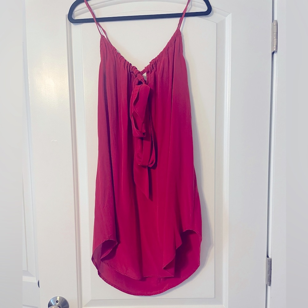 100% Silk Red Slip Dress
